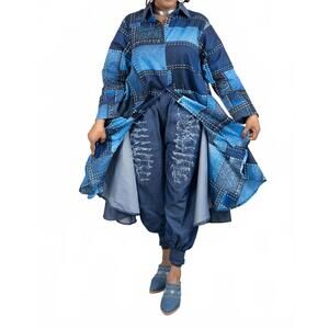 NEW KARA CHIC urban flex denim pants in blue